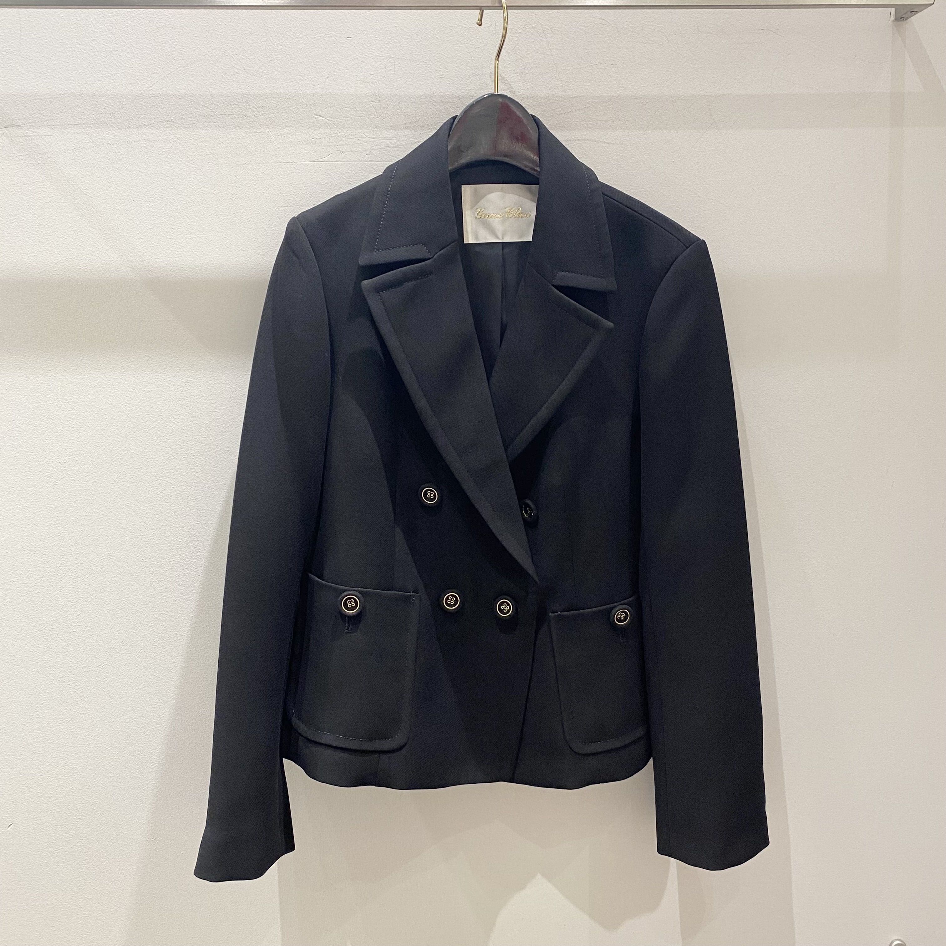 渋谷 グレースコンチネンタル】トリアセクラシックジャケット ブラック