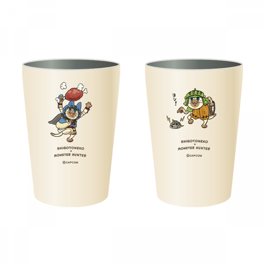 モンスターハンター × 仕事猫 タンブラー、Tシャツ、クリアファイルセット