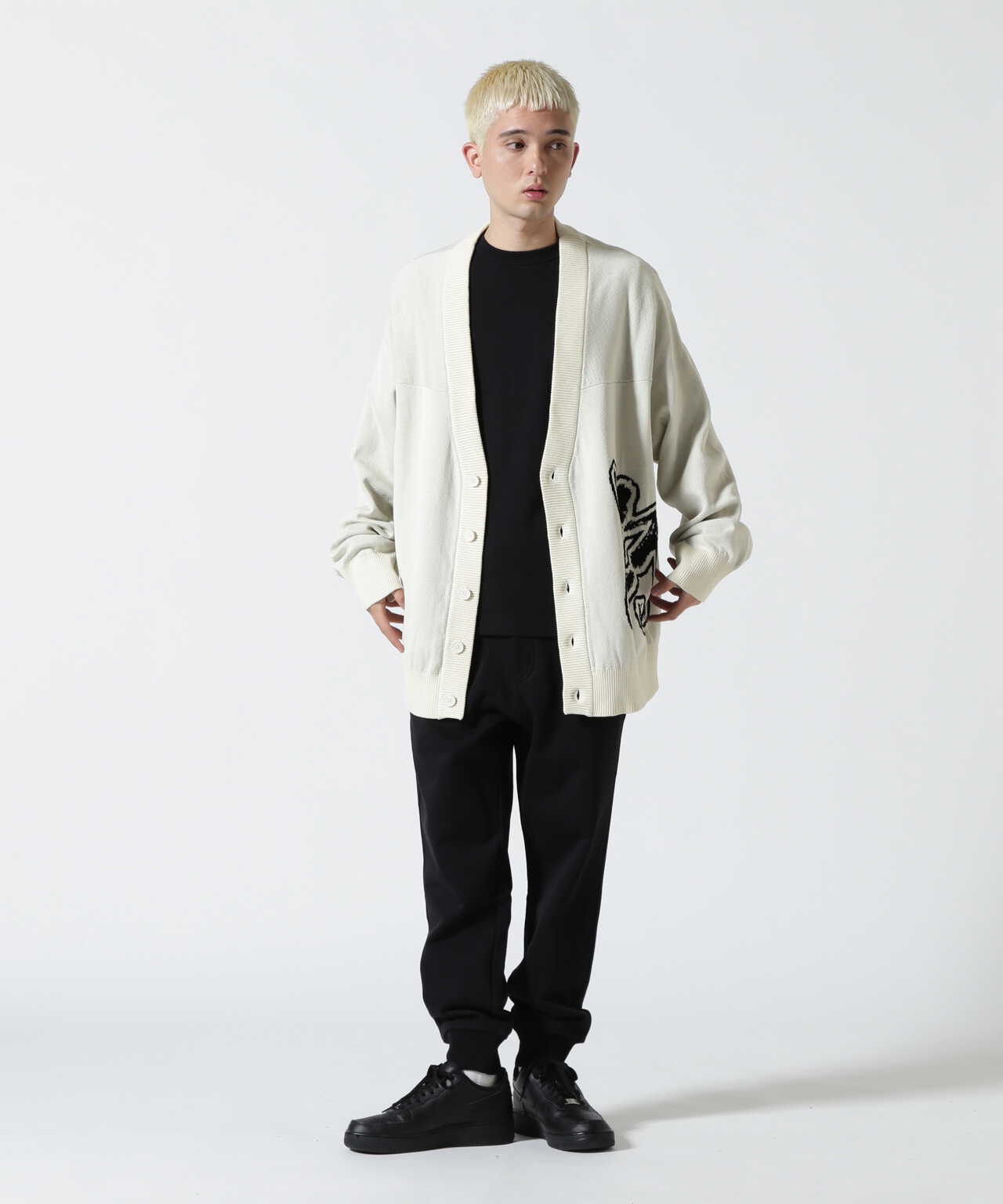 Y-3/ワイスリー/LOGO KNIT CARDIGAN/ロゴニットカーディガン(XS WHITE