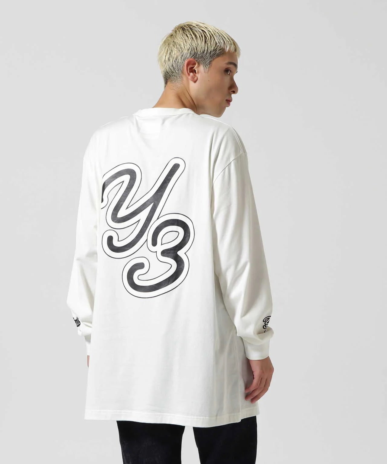 Y-3 / ワイスリー / GFX LS TEE/ロゴロングスリーブTシャツ(XS White