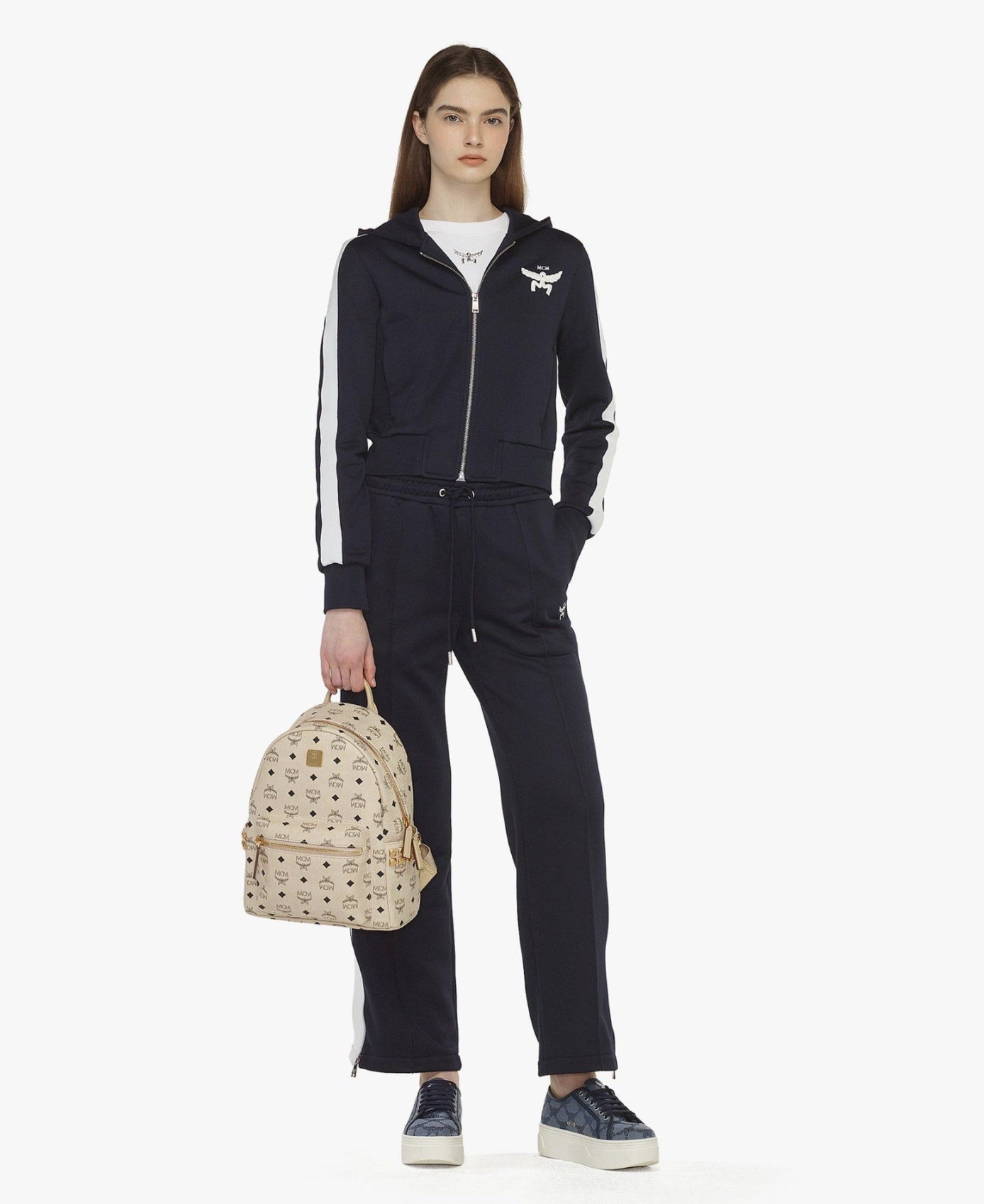 MCM /エムシーエム/STARK SIDE STUDS BACKPACK IN VISETOS BEIGE Small