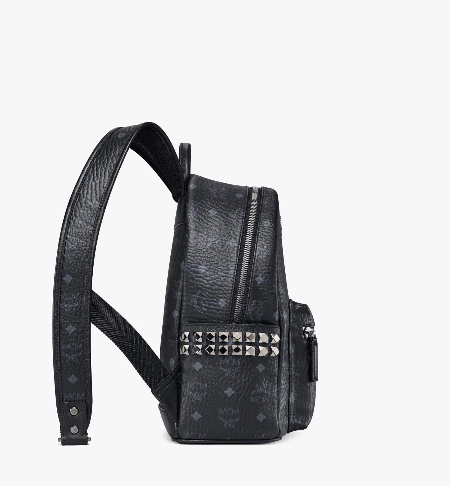 MCM/エムシーエム/STARK SIDE STUDS BACKPACK IN VISETOS SMALL Black Small