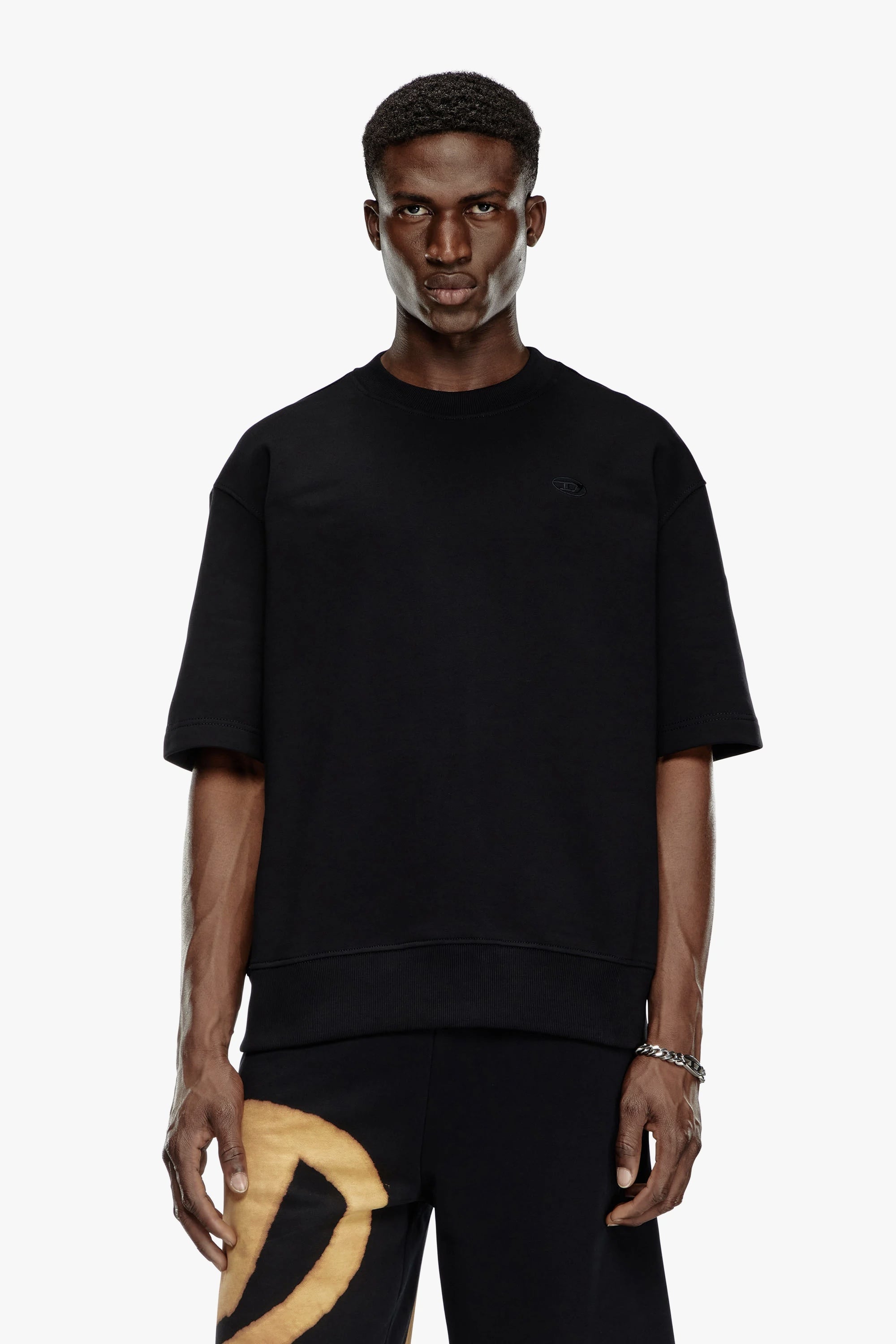 Diesel/Baggy T-shirt with fiery Oval D print Black S