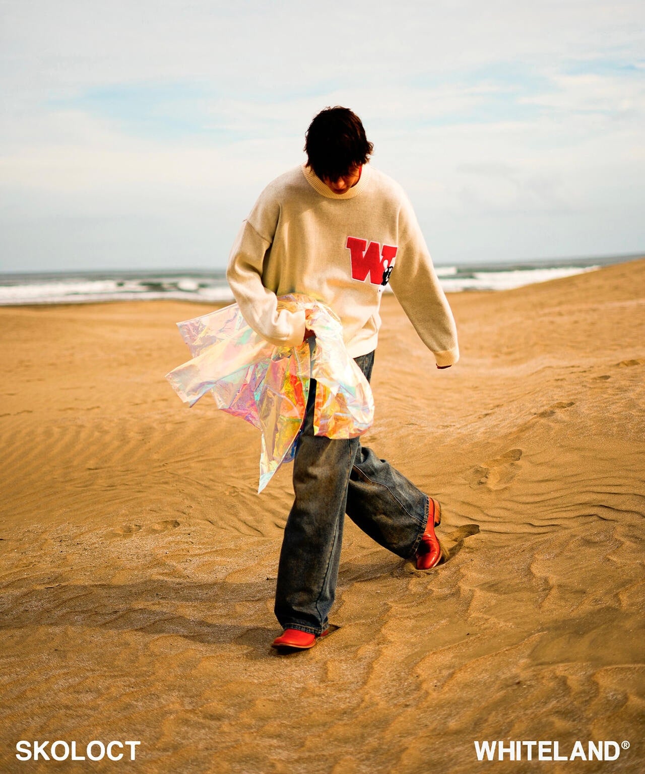 SKOLOCT×WHITELAND/スコロクト×ホワイトランド/DOLLAR PULL KNIT White 1