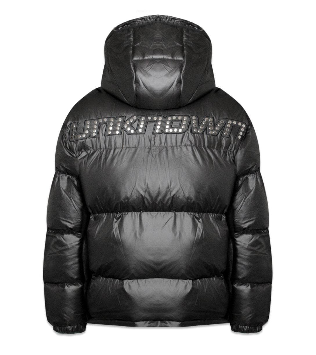 UNKNOWN LONDON アンノーンロンドン Studded Puffer Jacket Black M