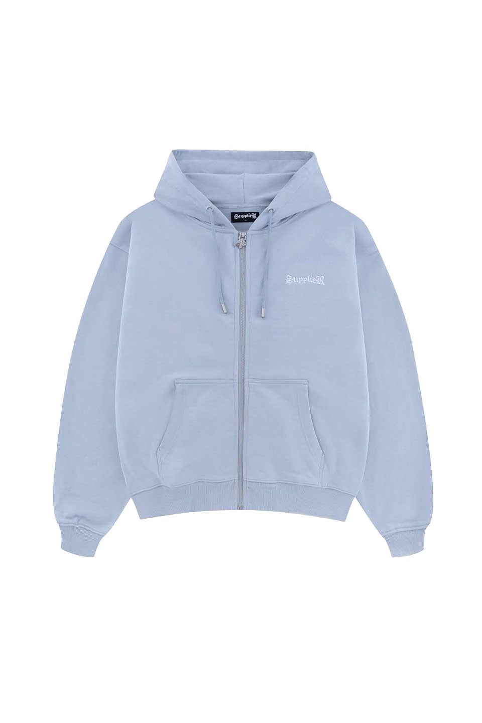 Supplier/サプライヤー2-Tone Rhinestone Cross Zip Hoodie BLUE M