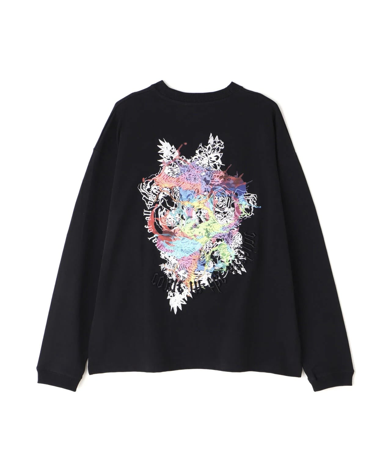 A4A/エーフォーエー/PAINT FLOWER LONGSLEEVE TEE Black F