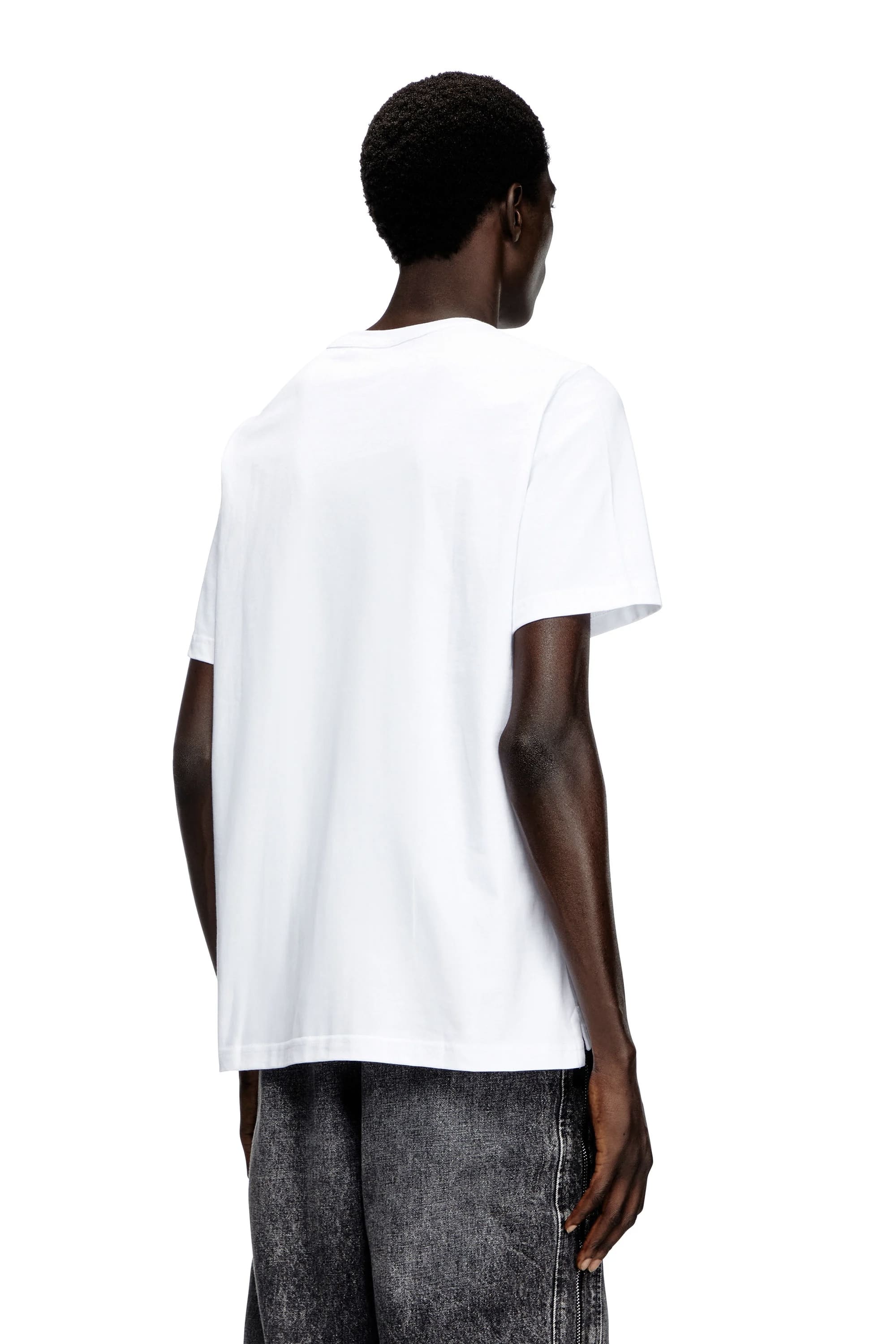 DIESEL/ディーゼル/T-shirt with metallic Oval D White M