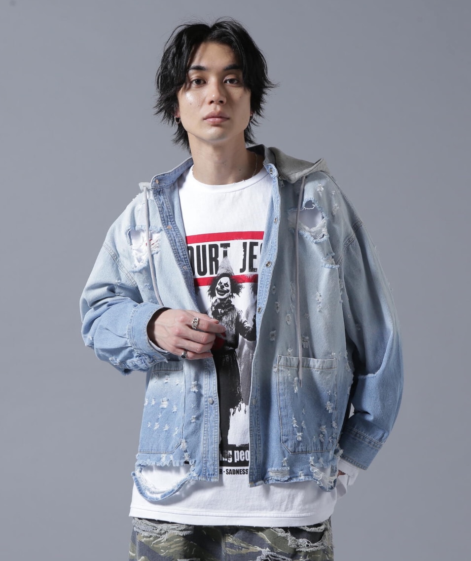 DS/SHOTGUNDENIM HOOD SH BLUE M