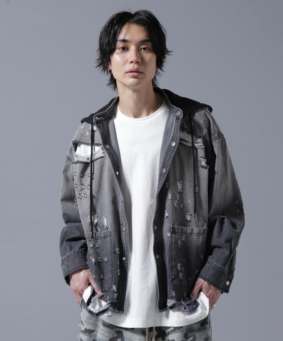 DS/SHOTGUNDENIM HOOD SH BLACK M