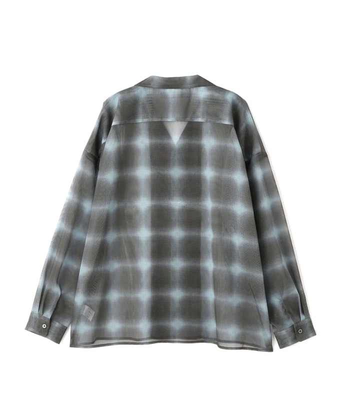 DankrSchon/ダンケシェーン/OMBRE CHECK MESH LONG SLEEVE SHIRT