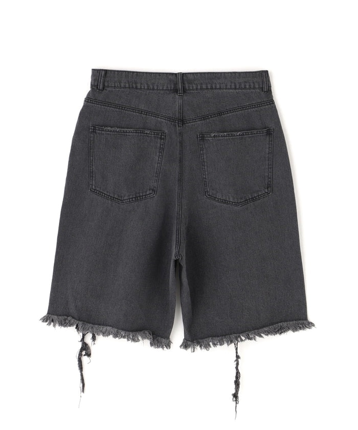  DankeSchon/ダンケシェーン/11oz DAMAGE DENIM SHORTS charcoal S