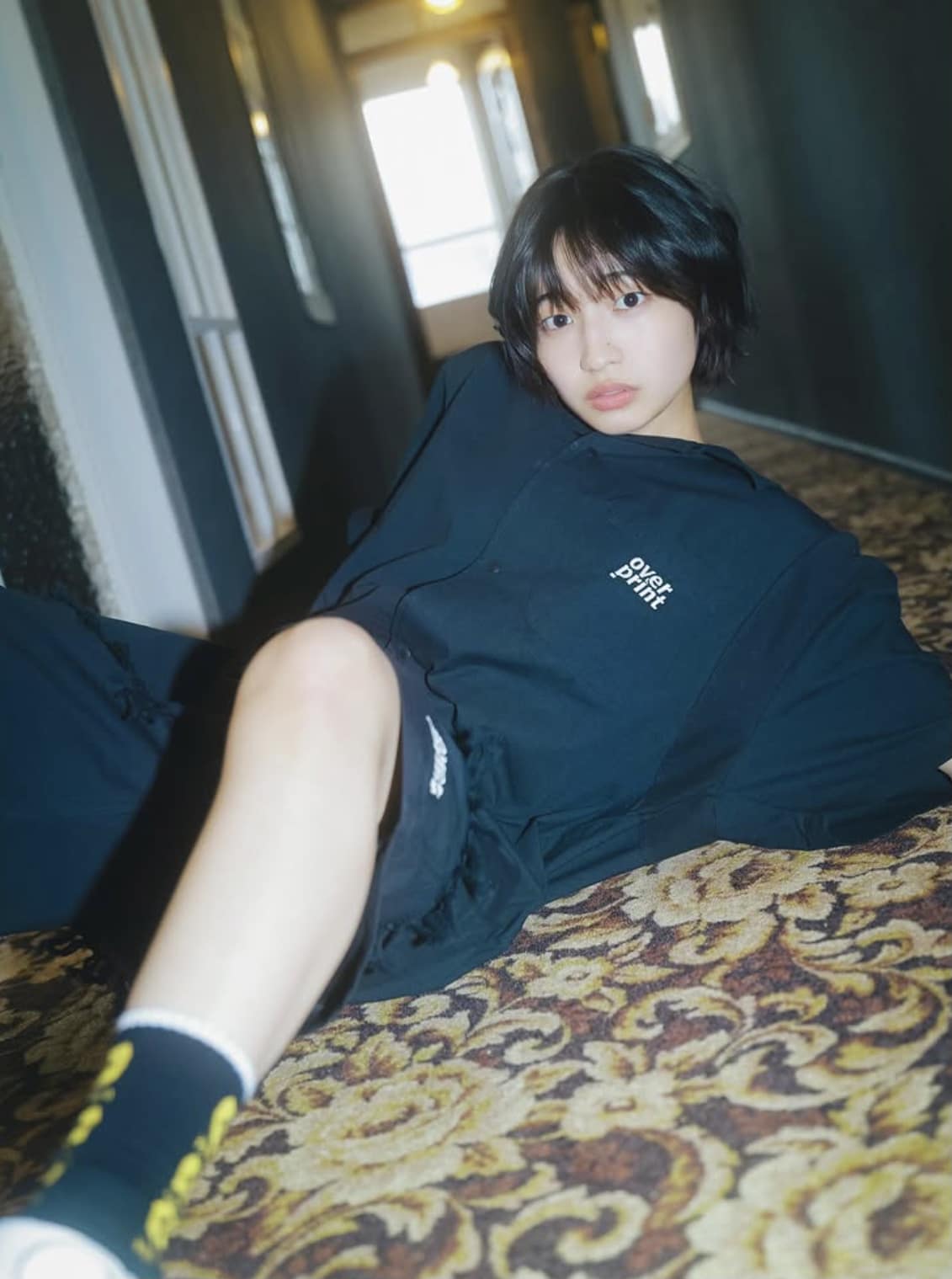 overprint/オーバープリント/COTTON LINEN BOWLING SHIRTS Black M