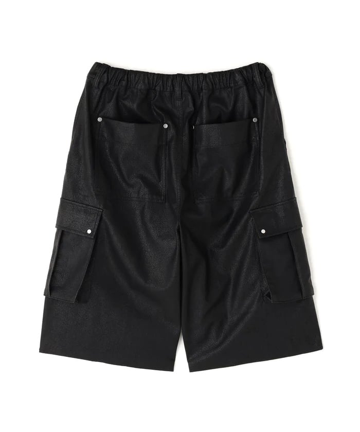 DankeSchon/ダンケシェーン/PU LEATHER CARGO SHORTS BLACK M