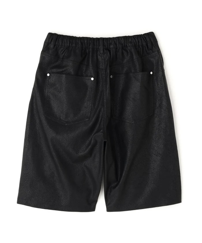 DankeSchon/ダンケシェーン/PULEATHER W-KNEE SHORTS Black M