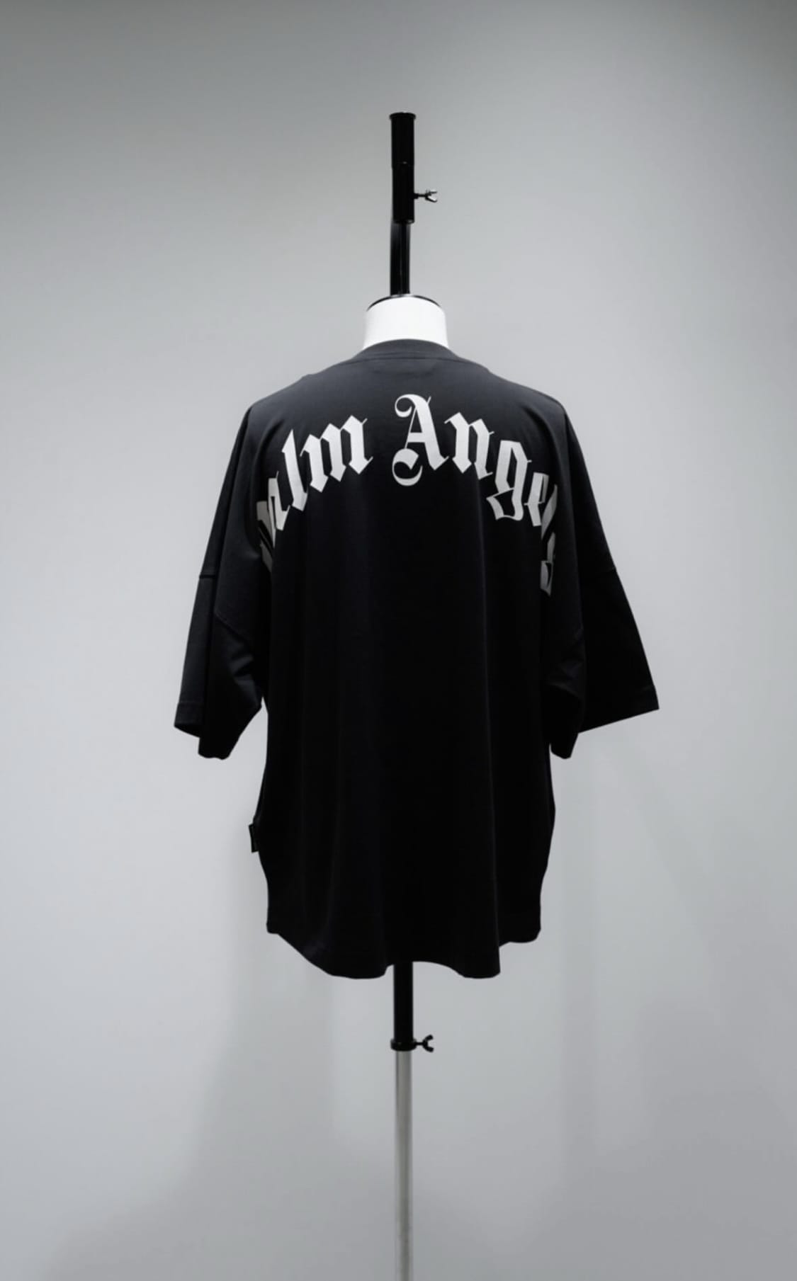 Palm angels/ パームエンジェルス/BACK CURVED LOGO OVER TEE Black S