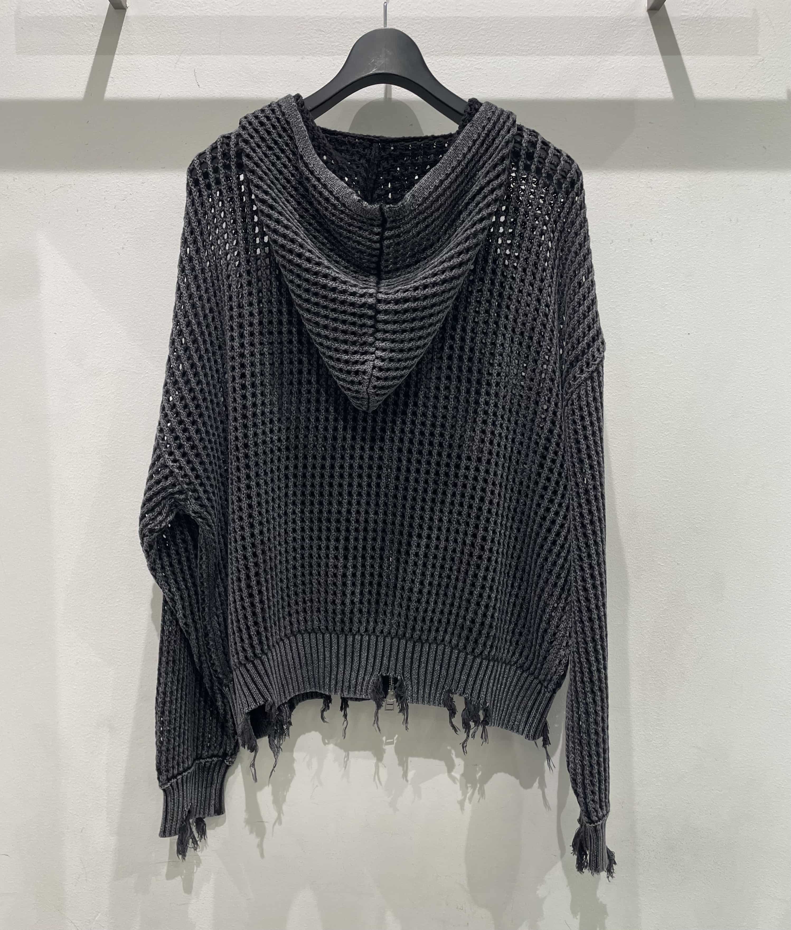 DankeSchon/ダンケシェーン/CHEMICAL DAMEGEMESHKNIT charcoal M