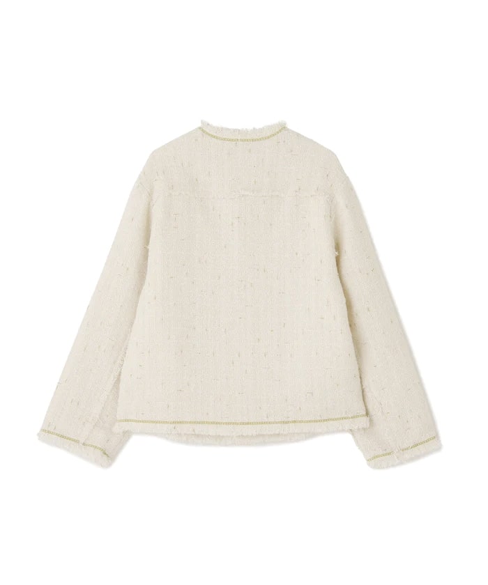  DankeSchon/ダンケシェーン/CHAIN EMBROIDERY TWEED JACKET White M