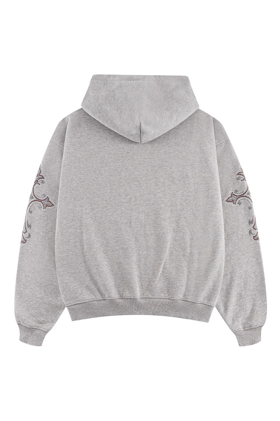 Supplier/ サプライヤー/Rhinestone Cross Sleeve Zip Hoodie gray M