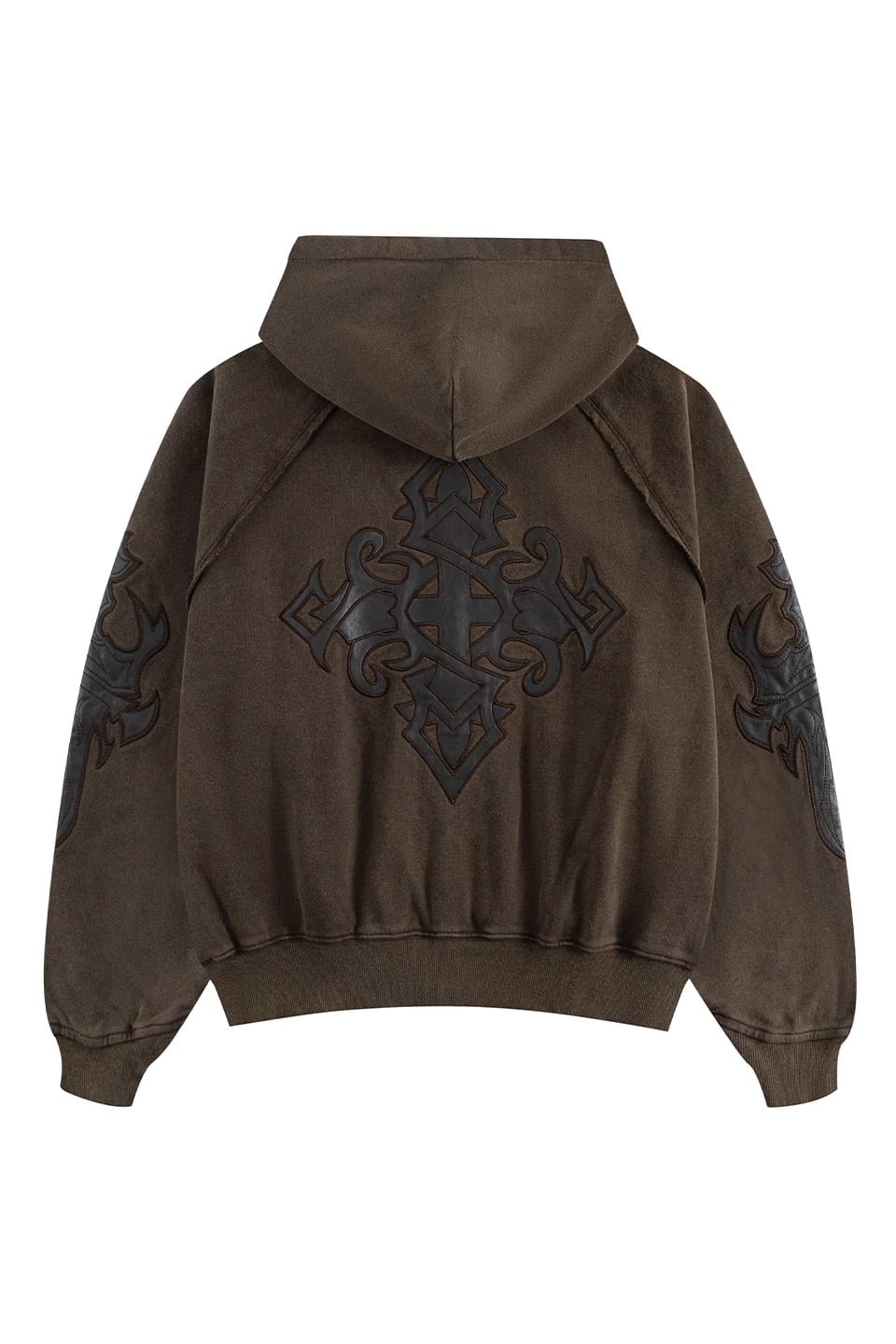 Supplier/ サプライヤー/ Dagger Leather Patch Zip Hoodie brown M