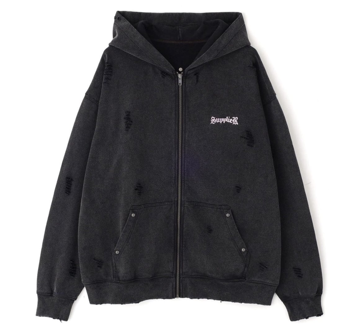 Supplier/サプライヤー/別注DAMAGE CROSS HOODIE Pink L