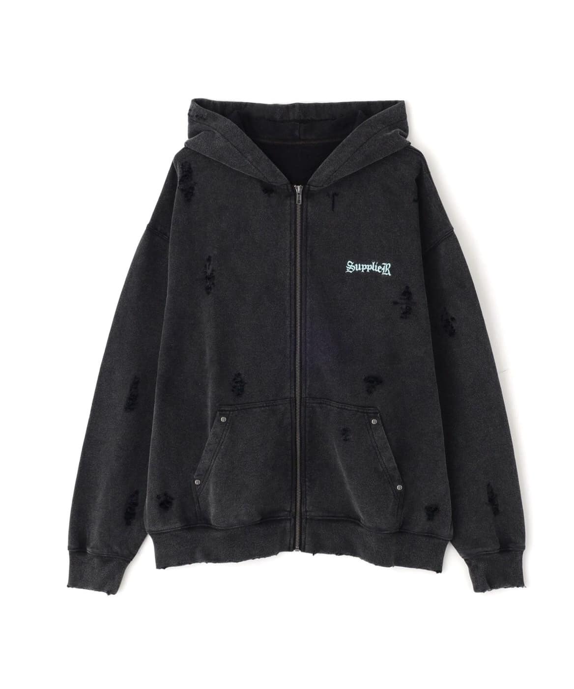 Supplier/サプライヤー/別注DAMAGE CROSS HOODIE Blue M