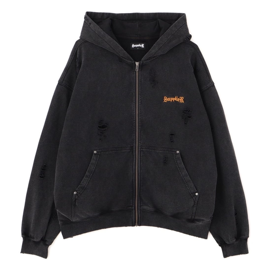 Supplier/サプライヤー/別注DAMAGE CROSS HOODIE orange M