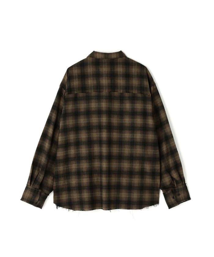 DankeSchon/ダンケシェーン/CUTOFF CHECK SHIRTS Brown M