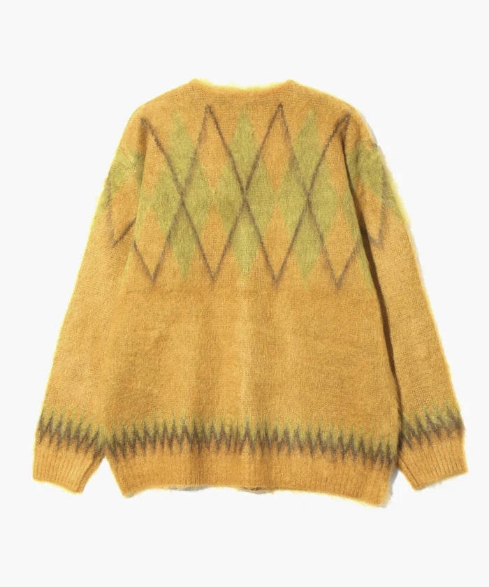NEEDLES/ニードルズ/MOHAIR CARDIGAN - ARGYLE Yellow S
