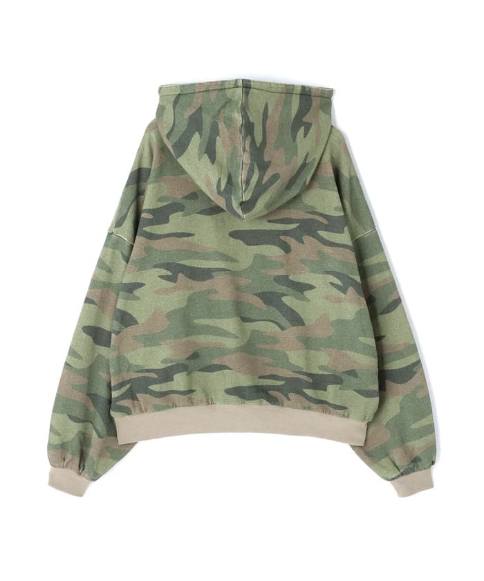 WHITELAND/ホワイトランド/ZIP UP CAMO HOODIE Green FREE