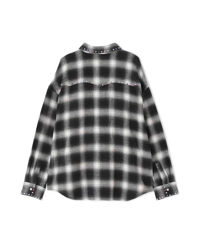 WHITELAND/ホワイトランド/STUDS WESTERN SHIRT Black FREE