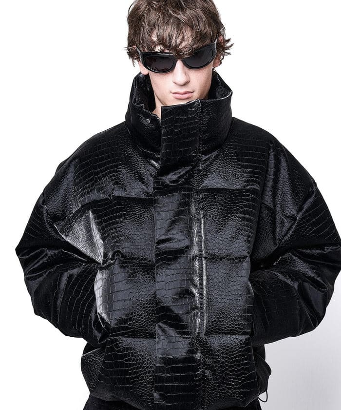 DankeSchon/ダンケシェーン/PU SHORT BLOUSON CROCODILE Black S