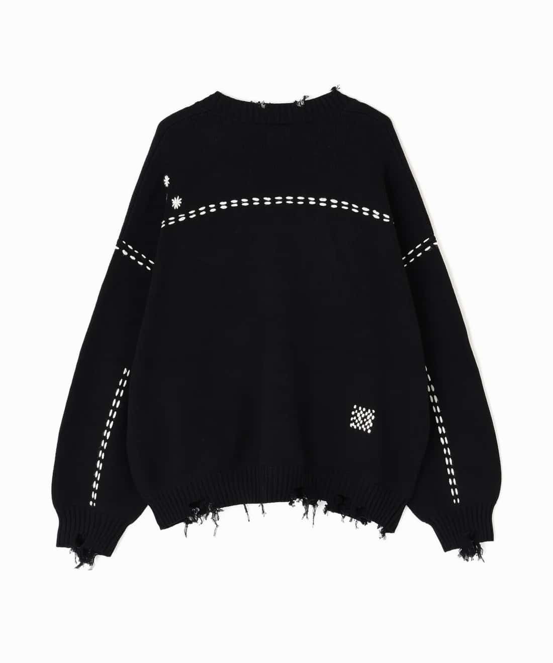  DankeSchon/ダンケシェーン/HAND STITCH KNIT CARDIGAN BLACK S