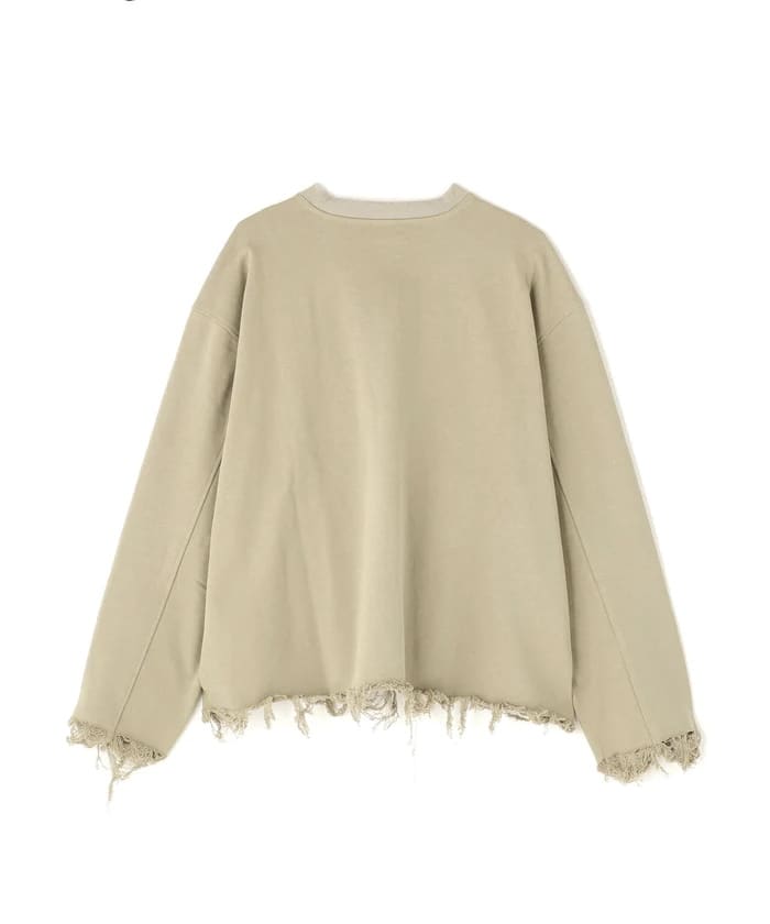 DankeSchon/ダンケシェーン/CUT FRINGE SWEAT CREWNECK BLACK Beige M