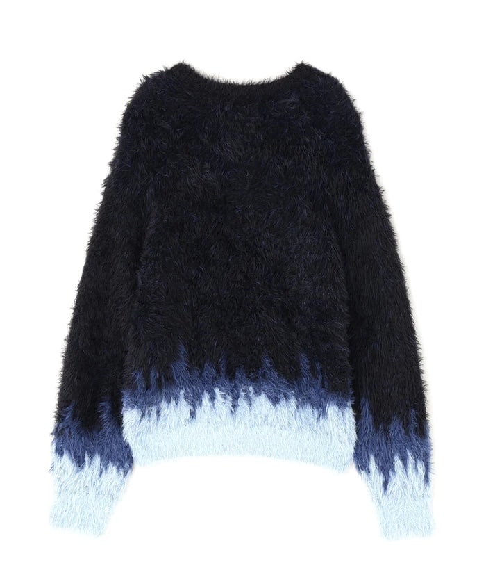 DankeSchon/ダンケシェーン/NYLON SHAGGY CREWNECK SWITCH Blue M