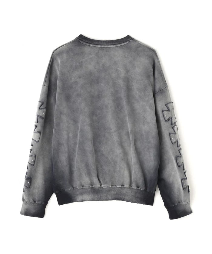 DankeSchon/ダンケシェーン/SPRAY PIGMENT SWEAT CREWNECK IRON gray M
