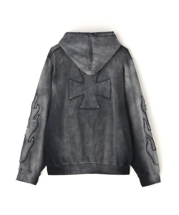 DankeSchon/ダンケシェーン/SPRAY PIGMENT SWEAT HOODIE IRON gray M