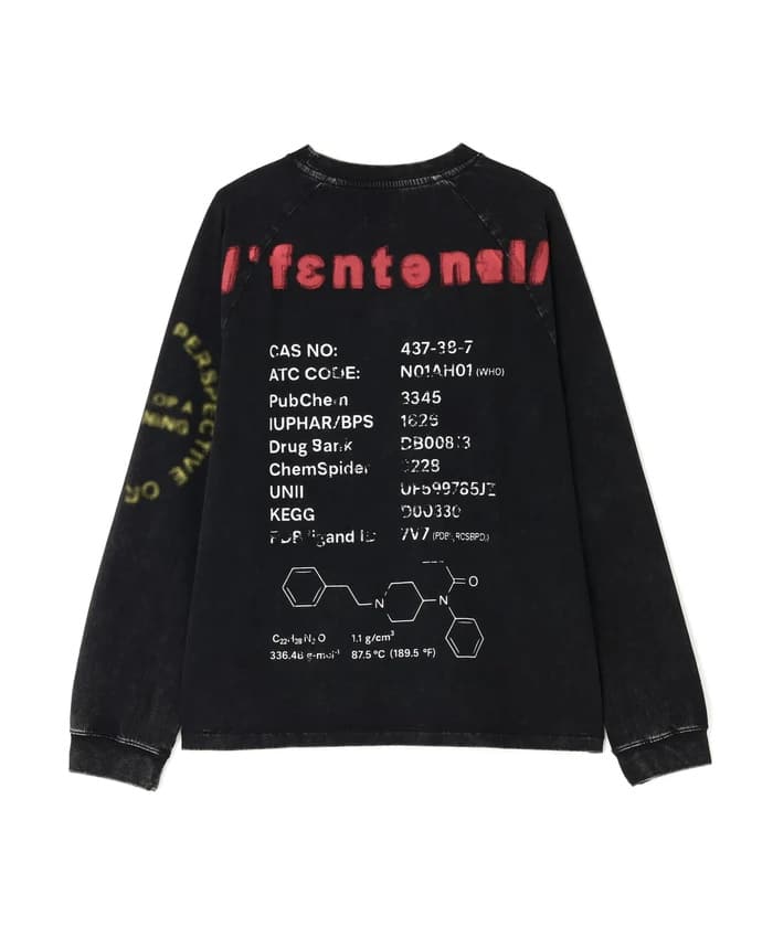 DankeSchon/ダンケシェーン/CHEMICAL RAGLAN LST FENTANYL Black M