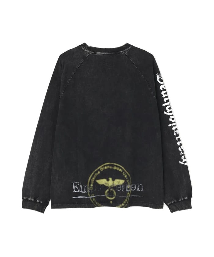 DankeSchon/ダンケシェーン/CHEMICAL RAGLAN LST STEMPEL Black M