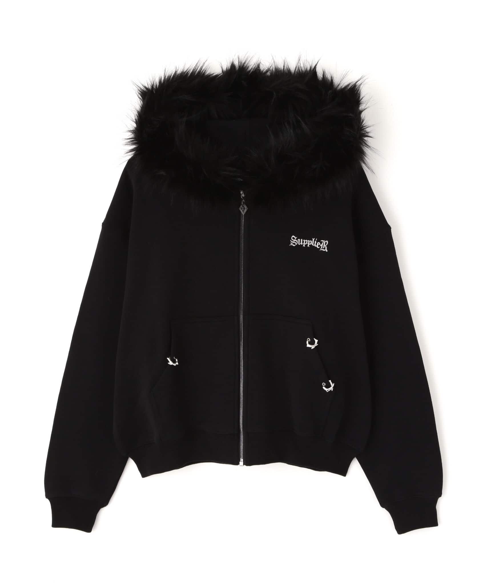 SUPPLIER/サプライヤー/別注FAUXFUR Cross ZIP HD silver M