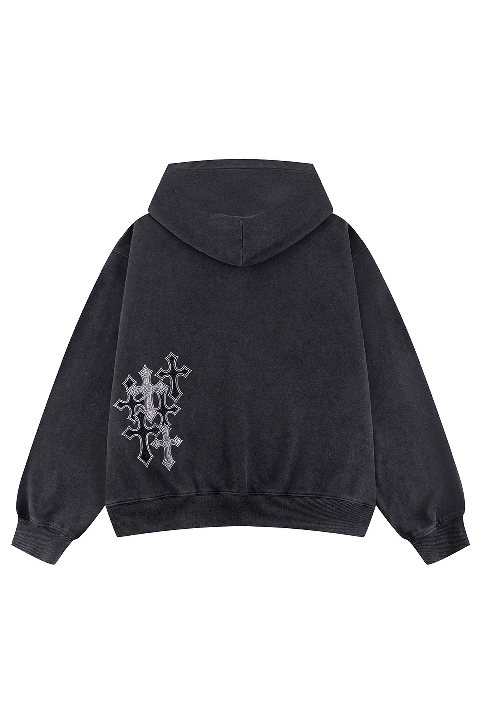 SUPPLIER/サプライヤー/Multiple Cross Rhinestone Zip Hoodie Black M