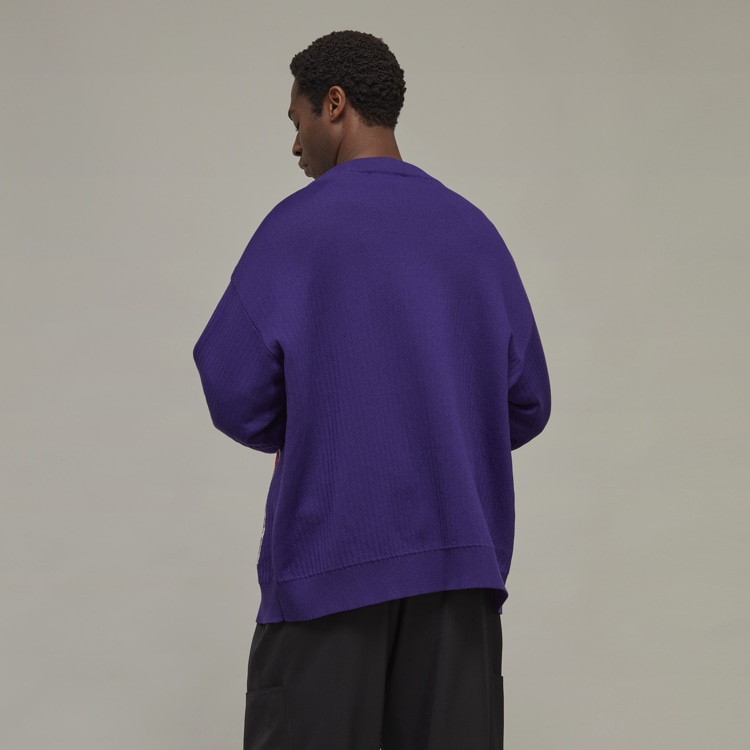 Y-3/ワイスリー/LOGO KNIT CARDIGAN/ロゴニットカーディガン(XS Purple