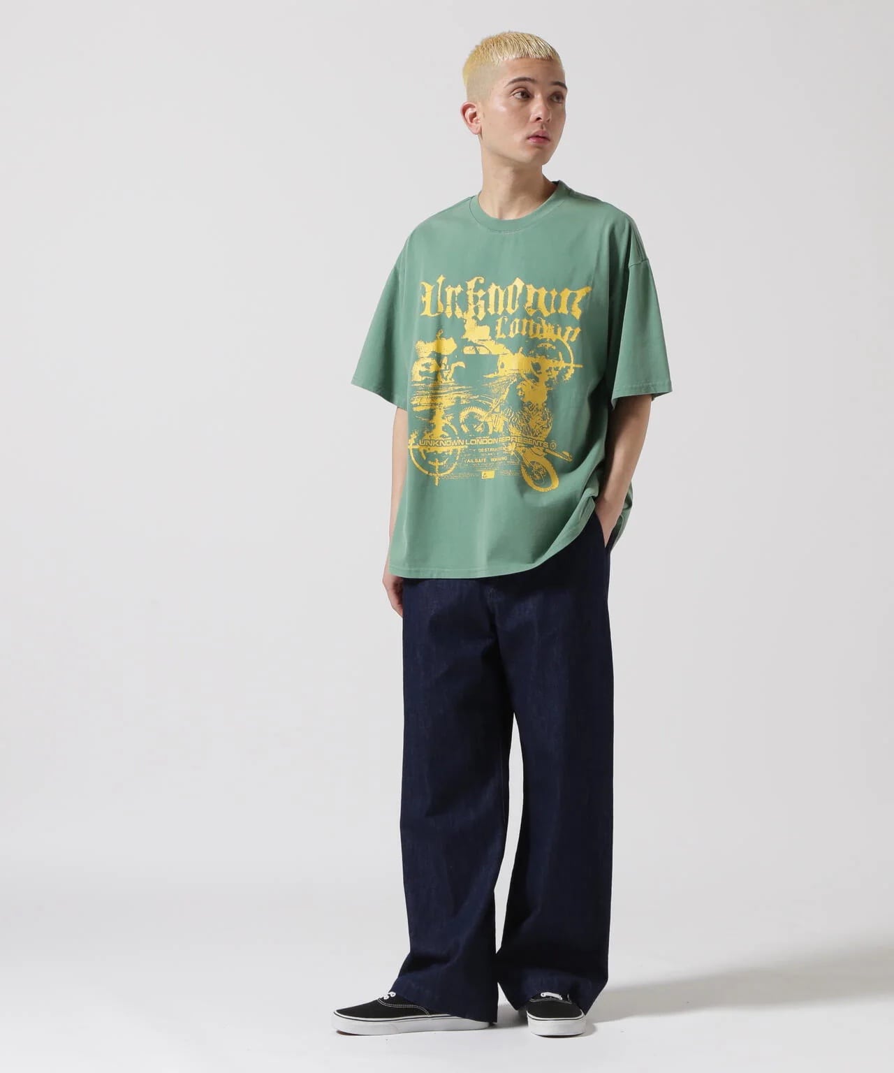 UNKNOWN LONDON/アンノウンロンドン/LOST CITIES GRAPHIC TEE Green M