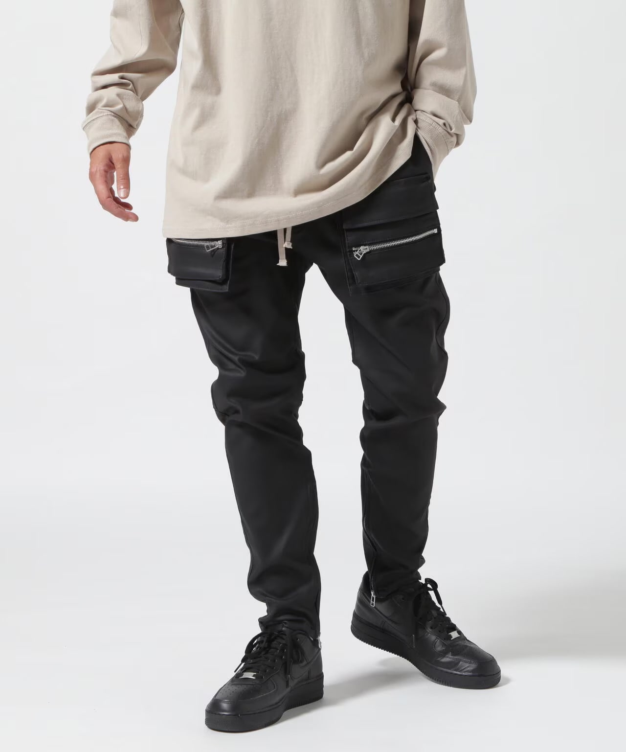 DankeSchon/ダンケシェーン/COATING FLAP POCKET PANTS Black S