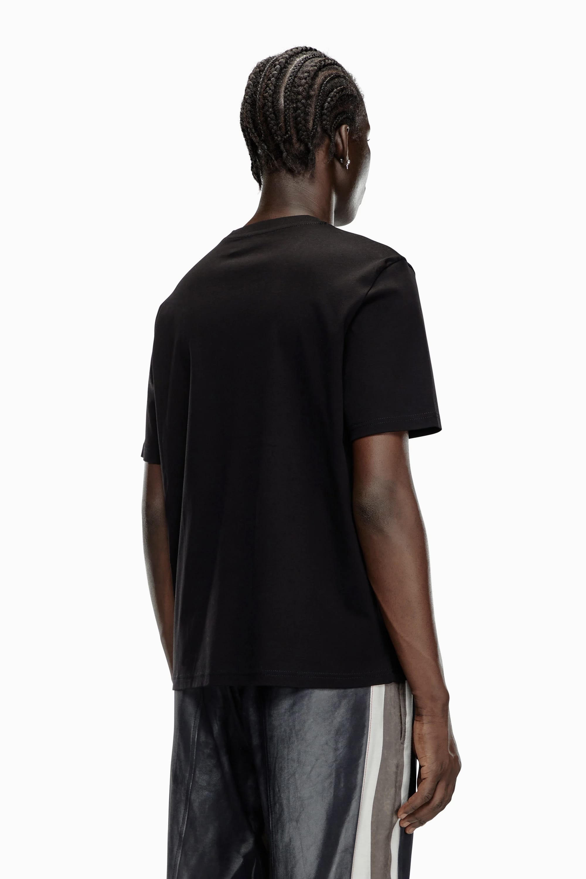 Diesel/Mercerised cotton T-shirt with tonal logo Black M
