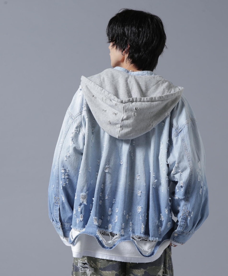 DS/SHOTGUNDENIM HOOD SH BLUE M