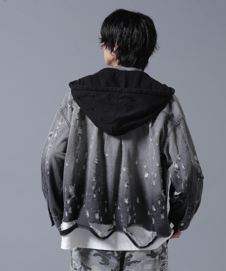 DS/SHOTGUNDENIM HOOD SH BLACK M