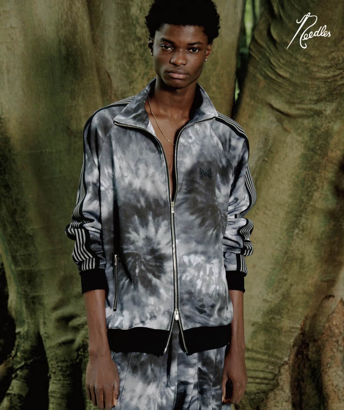 NEEDLES/ニードルズ/【LHP EXCLUSIVE】TRACK JACKET - POLY SMOOTH TYEDYE BLACK GRAY S