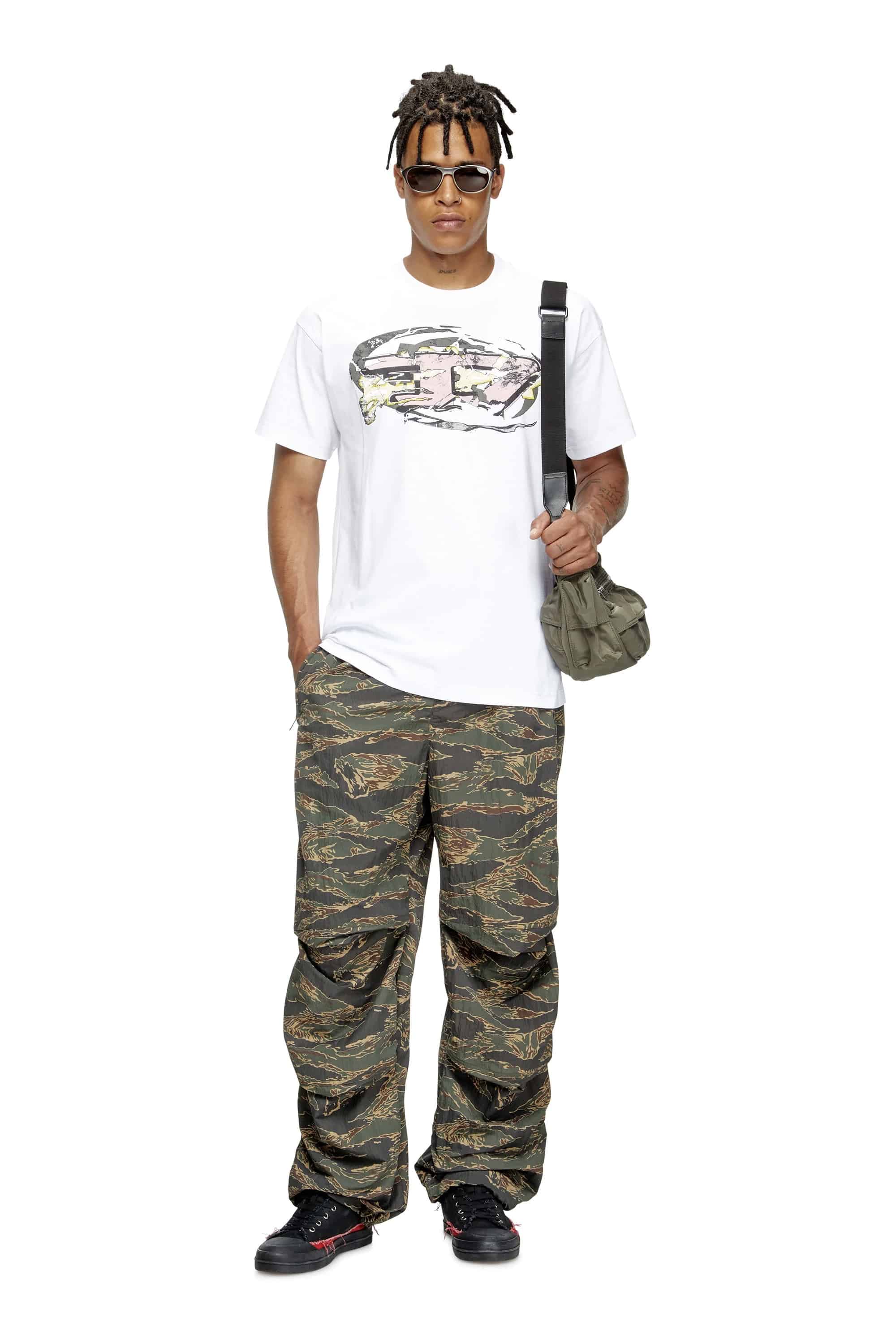 DIESEL /ディーゼル/T-shirt with Oval D logo White M