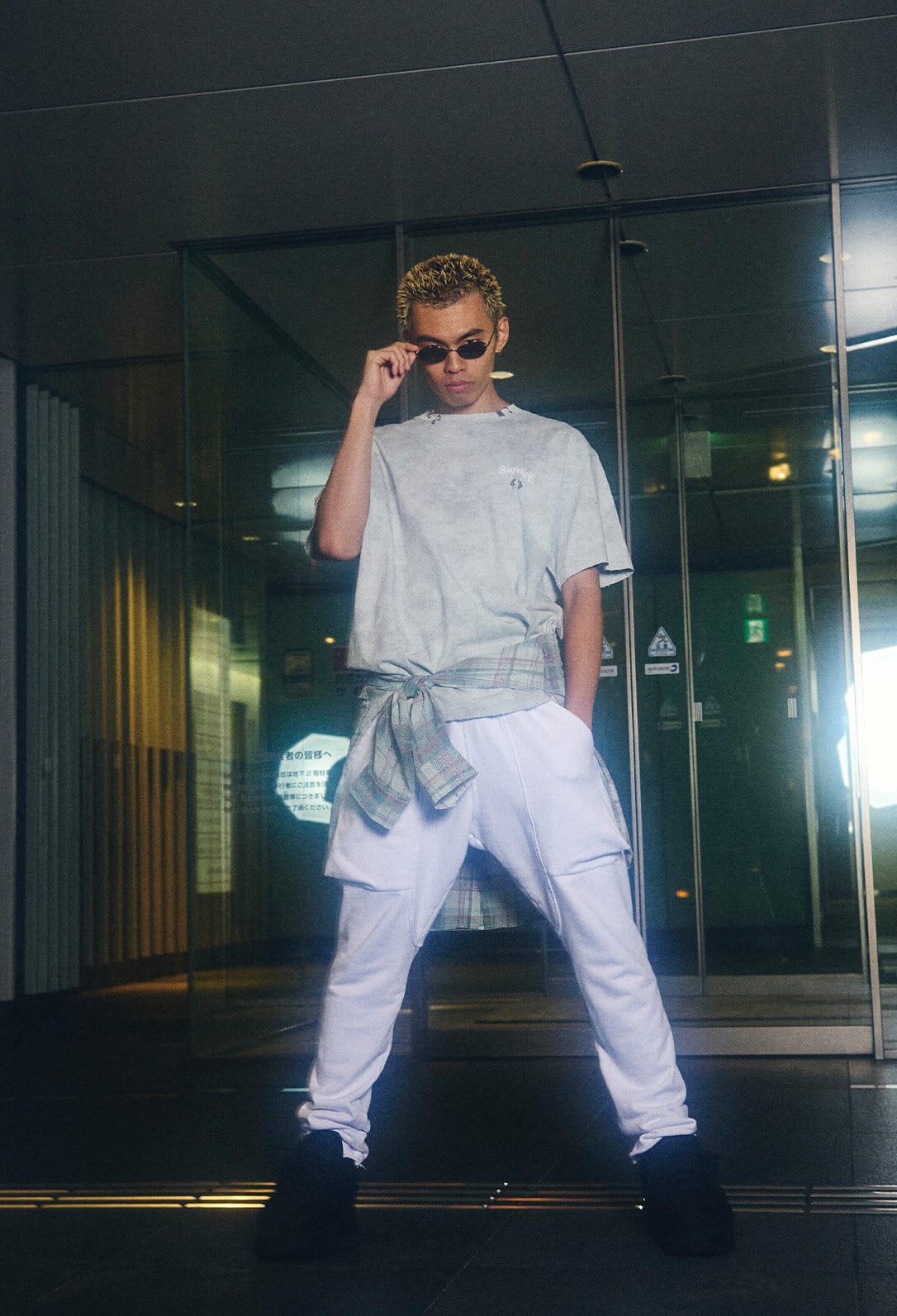 Supplier/サプライヤー/【LHP EXCLUSIVE】DAMAGE PIERCED CROSS TEE BLUE M